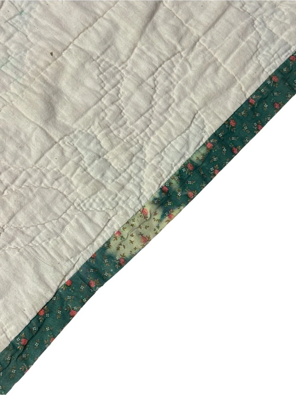 Vintage Handmade Appliqué Folk Art Quilt Tulips Birds Floral Wreath Full Queen